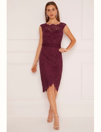 Lipsy vip lace asymmetric hem cheap midi dress