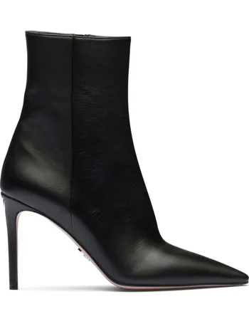 Prada logo-plaque Leather Cowboy Boots - Farfetch