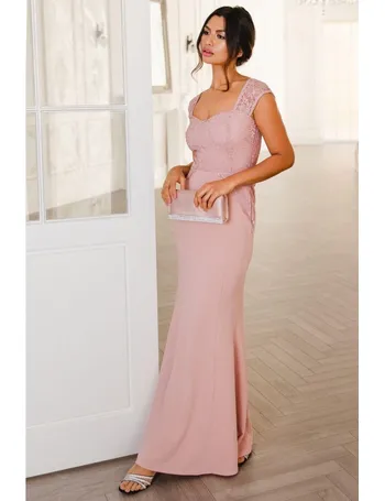 Quiz blush pink sequin lace store maxi dress