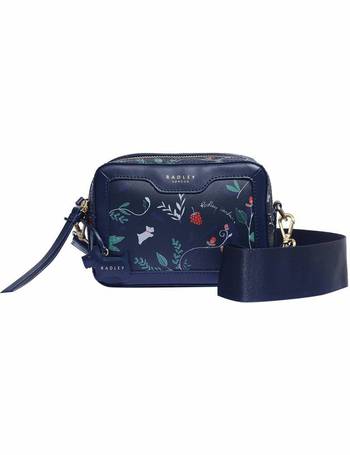 Radley Multi Dog Oilskin Small Zip Top Cross Body Bag in Black