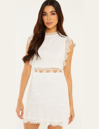 Quiz white crochet sales dress