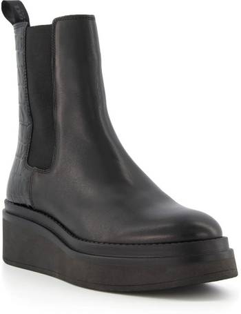 dune black wedge boots