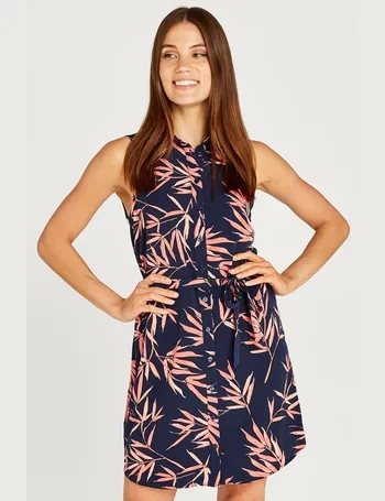 apricot tropical palm dress