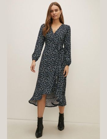 oasis animal wrap midi dress