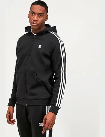 Adidas originals floating 3 best sale stripe hoodie in grey