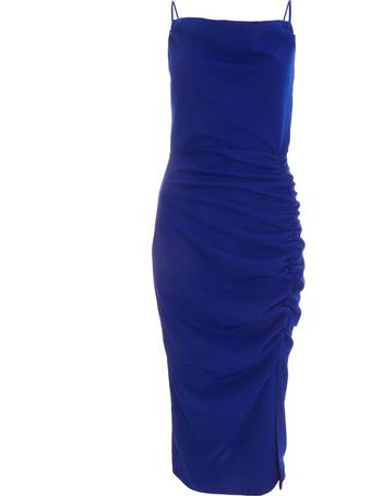 Royal Blue Velvet Ruched Maxi Dress<!-- --> - <!-- -->QUIZ Clothing