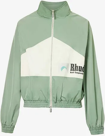 Rb Knit Track Jacket Ivory And Sage