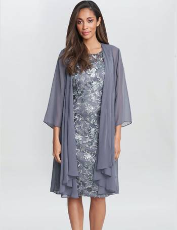 Gina bacconi crepe hot sale dress and chiffon jacket