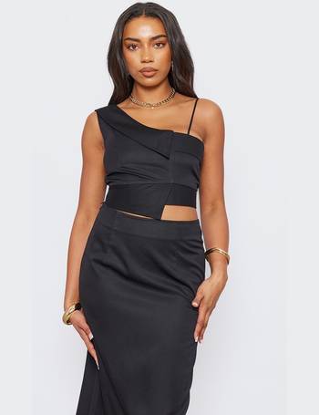 Black Mesh Scoop Back Long Sleeve Crop Top