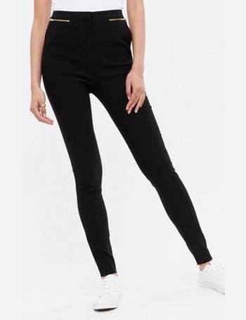 Black Belted Skinny Stretch Trousers