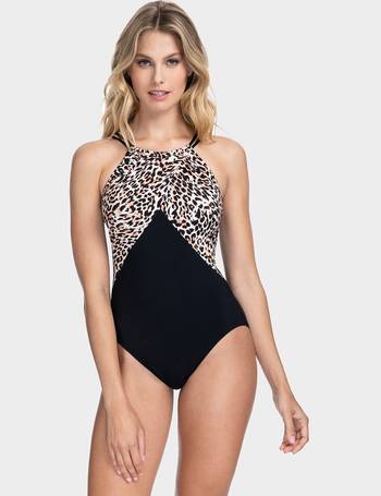 Profile by Gottex Buenna Vista High-neck Deep Plunge Swimsuit