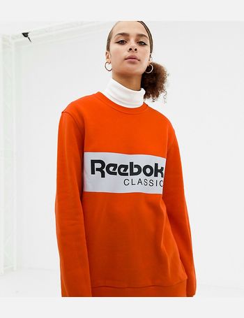 reebok classics navy vector logo sweatshirt