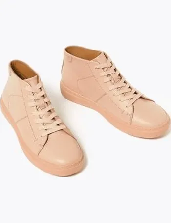 autograph leather lace up trainers