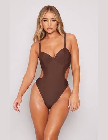 Black Fuller Bust Cut Out Underwired Swimsuit