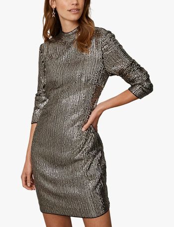 mint velvet black sequin dress