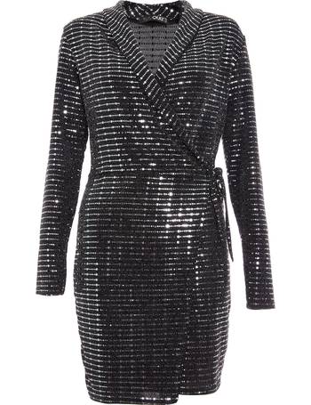 quiz glitter wrap dress