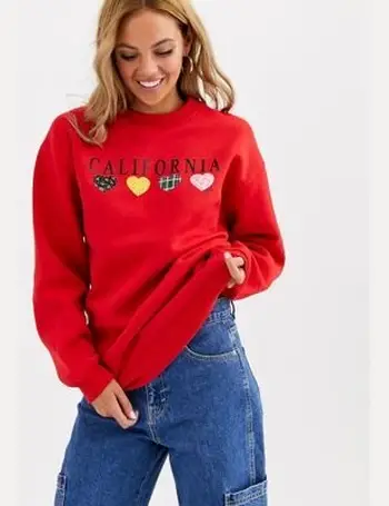 daisy street relaxed sweatshirt with vintage los angeles embroidery