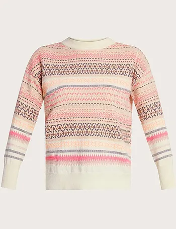 Pink Longline Crew Neck Jumper