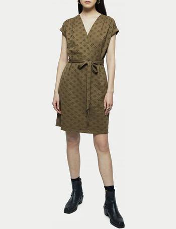 jigsaw lime leaf silk wrap dress