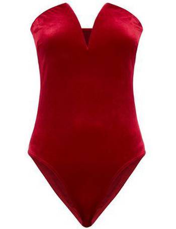 Red Deep Plunge Bodysuit New Look, Compare