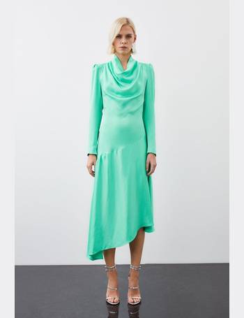 Contrast Lace Trim Satin Maxi Slip Dress