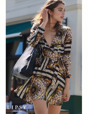 Lipsy chain outlet print wrap dress