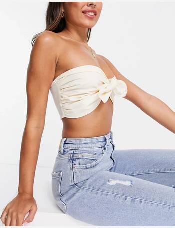 Missguided Co Ord Lace Insert Cut Out Asymmetric Bralet