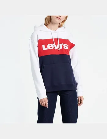 levis raw cut cb crop hoodie colorblock