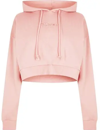 Ellesse piping panel crop hot sale hoodie