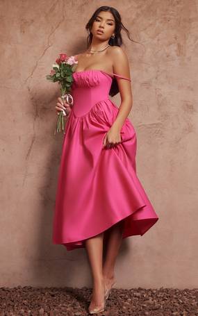 Shop PrettyLittleThing Women's Hot Pink Dresses up to 85% Off