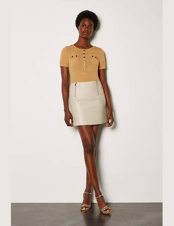 brown leather skirt quilt