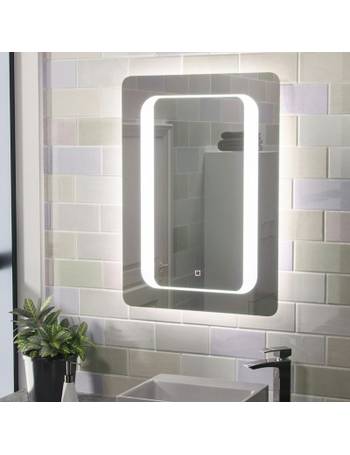 Nes Home Bathroom Mirrors Dealdoodle, Mila Large Battery Operated Led Backlit Illuminated Bathroom Mirror