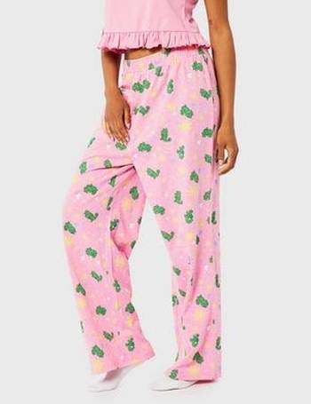 Skinnydip Pink Cotton Trouser Pyjama Set with Stitch Print