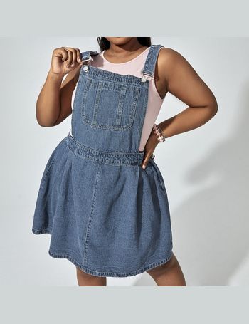 Shop SHEIN Women's Denim Pinafore Dresses