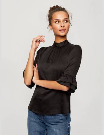 Black high 2024 neck blouse uk