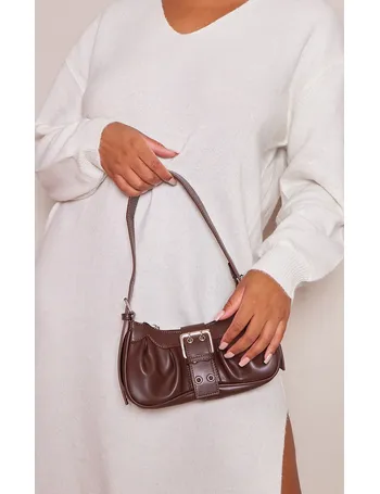 Women's Black PU Eyelet Buckle Shoulder Bag