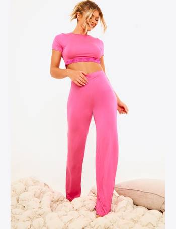 Prettylittlething Pink Leggings Pj Set