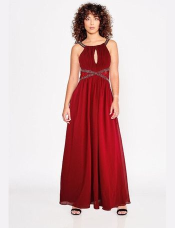 Little mistress lauren lace insert maxi dress with clearance keyhole