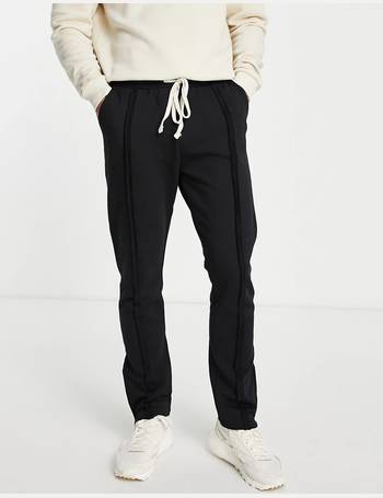 THE COUTURE CLUB RAW SEAM STRAIGHT LEG JOGGERS BLACK