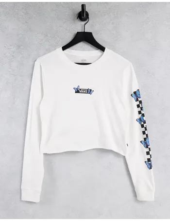 womens vans fun cropped long sleeve tee