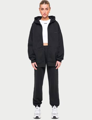 EVERYDAY WASHED RELAXED ZIP THROUGH HOODIE - BLACK – The Couture Club