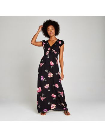 apricot smock maxi dress