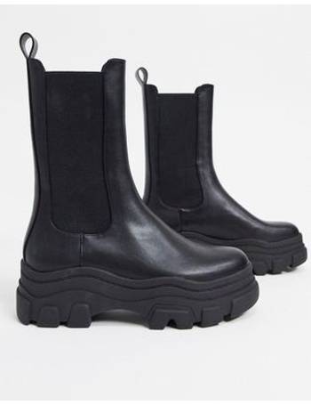 bershka chunky welly boots