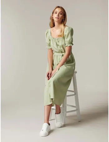 elmira puff sleeve midi dress