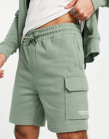 Green for Men Marshall Artist Regular Fit Siren Cargo Sweat Shorts in Sage Mens Clothing Shorts Cargo shorts 