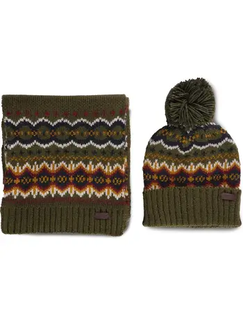 Barbour Highgate Cable Beanie & Scarf Gift Set - Mens from Humes Outfitters