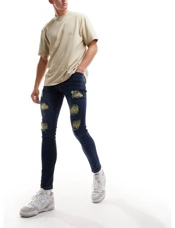 Don't Think Twice DTT Plus rigid tapered fit ripped jeans in