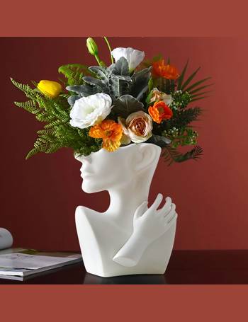 Modern Ceramic Body Shape Flower Vase Sculpture Home Desk Decor
