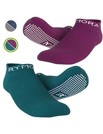 2 Pack Ladies Invisible Non Anti Slip Grip Pilates Yoga Socks with Straps