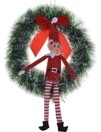 ASAB 20ft Naughty Elf Behaving Badly Design Triangular Bunting Flags Green Red Christmas Hanging Decoration